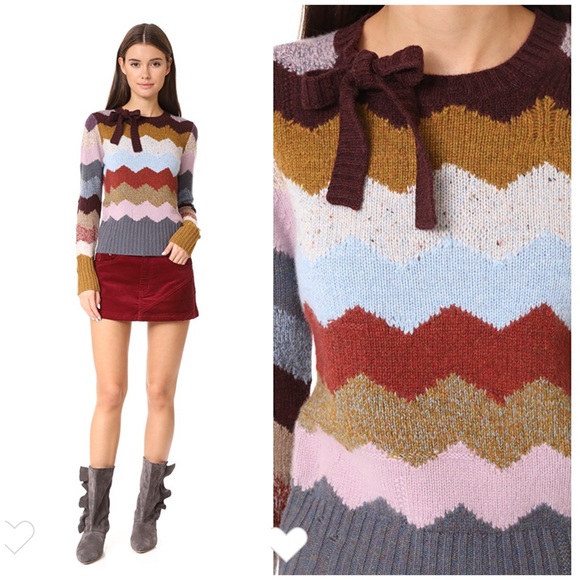 Marc Jacobs cashmere chevron intarsia sweater XS - Picture 3 of 7